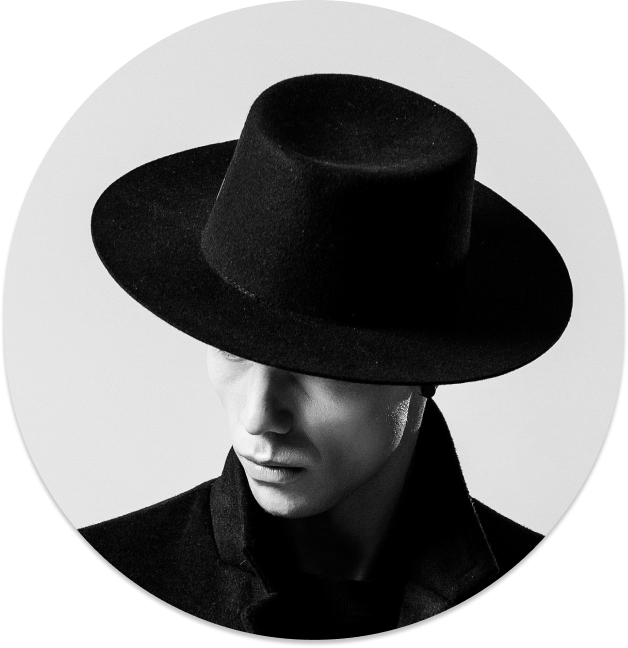 men with black hat
